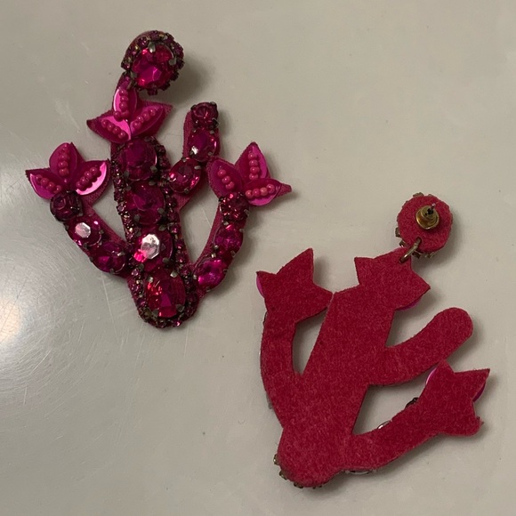 Pink Statement Cactus Earrings - Picture 2 of 3